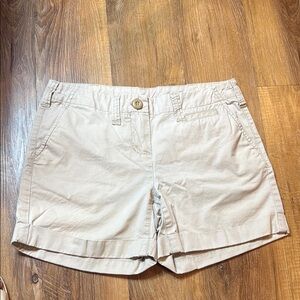 Willi Smith Womens Khaki Flat Front Cuffed Chino Shorts (Size: 2) EUC
